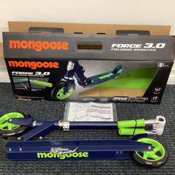 Mongoose Force 3.0 Folding Scooter Neon Green/Bluett New