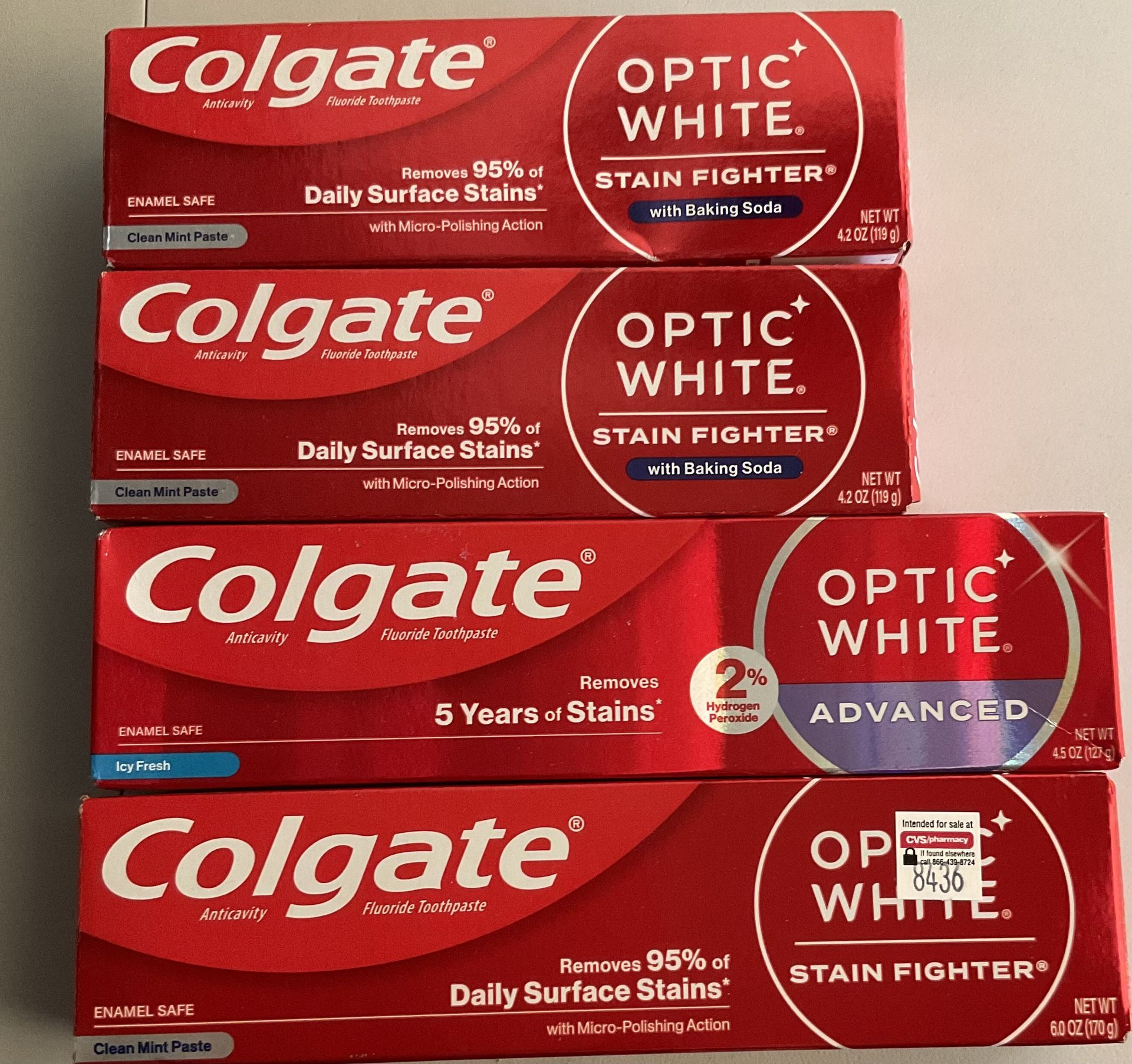 Colgate Optic White Toothpaste 4 For $13