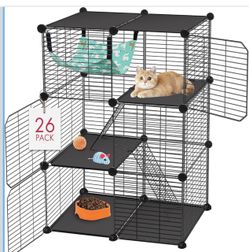 Cat Cage(for Kitten), 3-Tier DIY Catio Cat Enclosures, 24"x16"x 36"