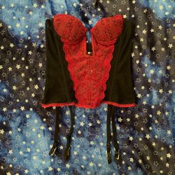 Frederick’s Of Hollywood, Red And Black Corset, Size 34B