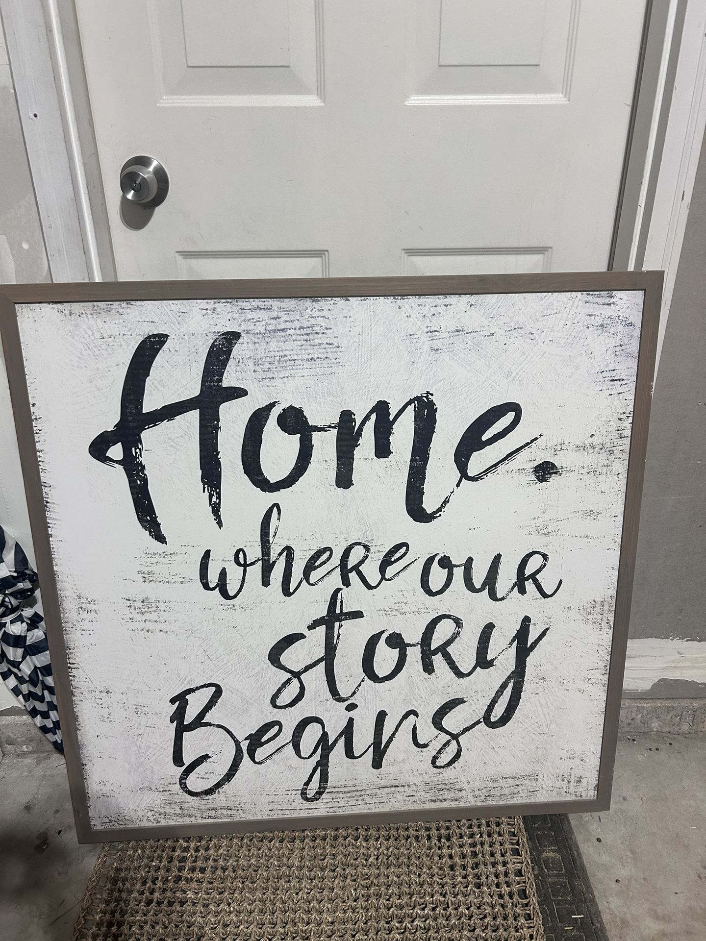 Home Is Where Our Story Begins Sign