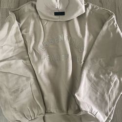 Essential fear of god dusty beige hoodie large