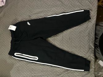 Nike Black Jogger Sweatpants with White Stripe size L