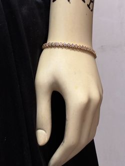 14K YG Tennis Bracelet with Zirconia
