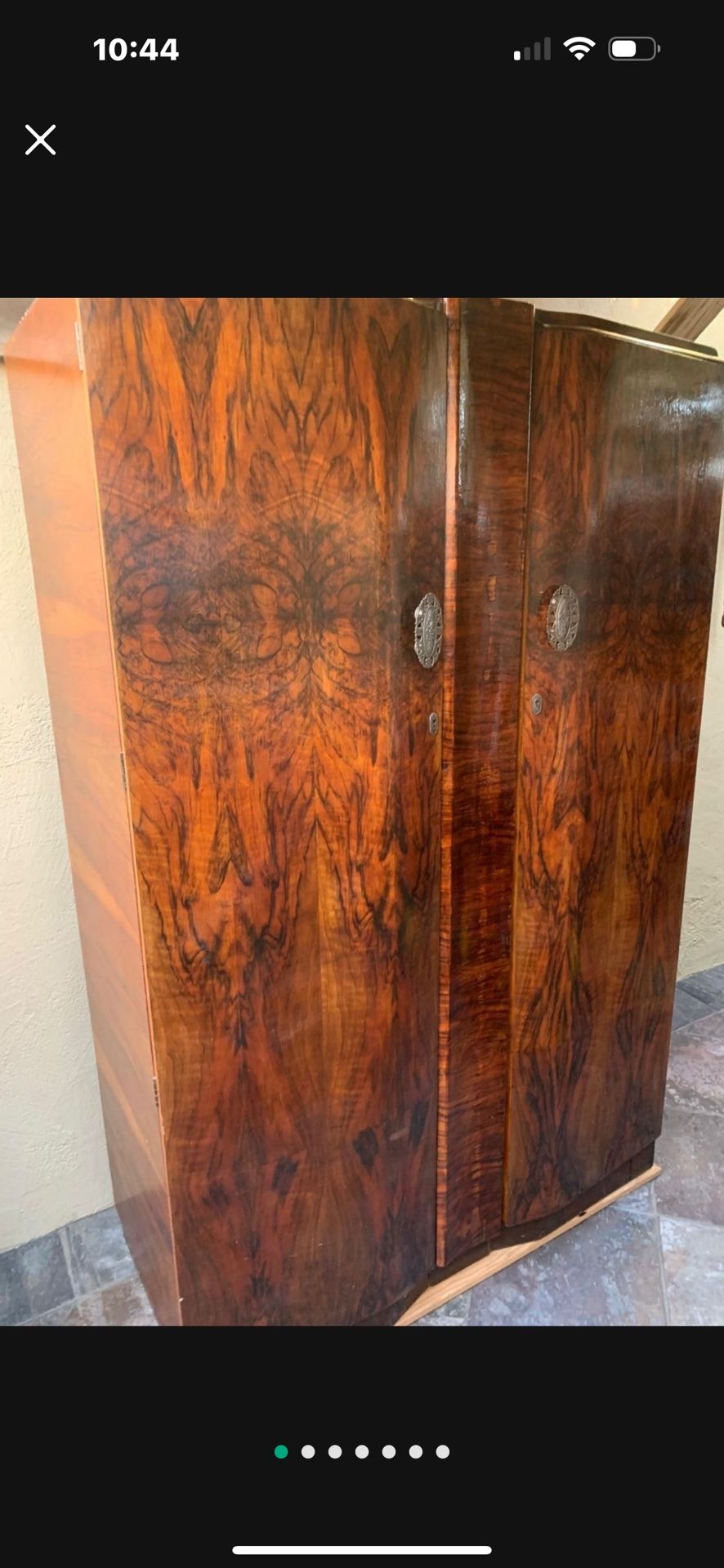 Walnut Armoire: double door in good condition