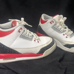 Air Jordan 3 GS Fire Red – Used – Elephant Print – Size 5Y