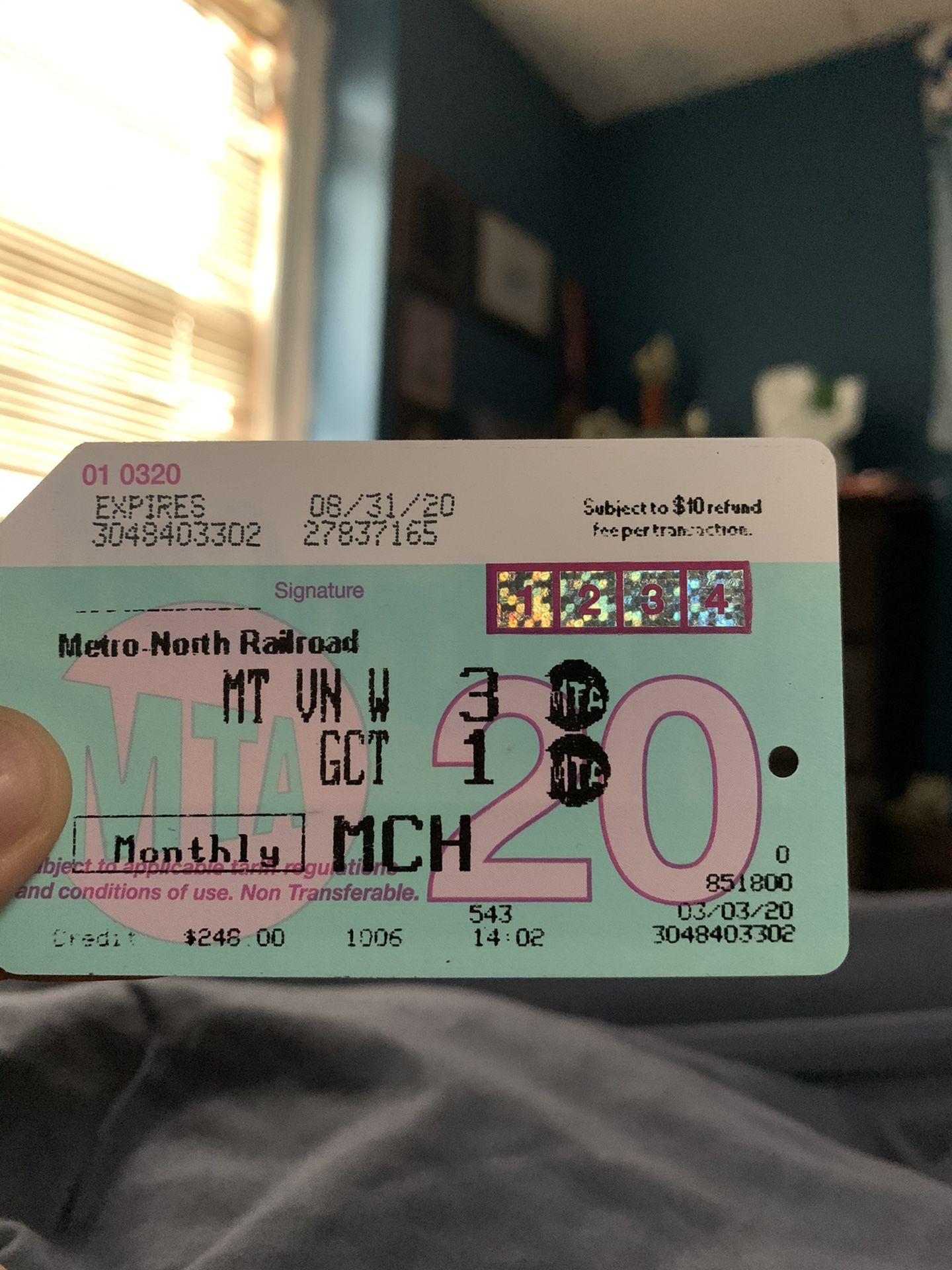 Metro north Harlem line March pass