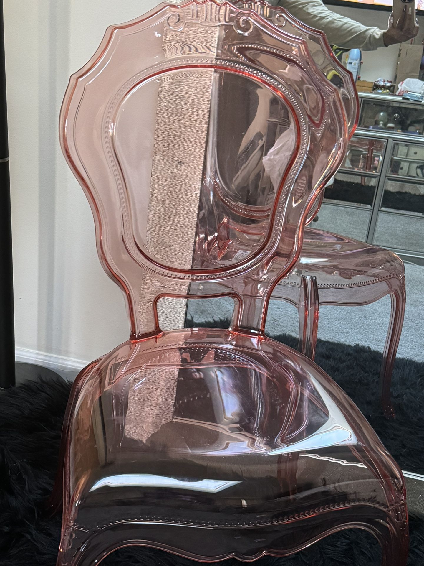 Acrylic pink clear Chair