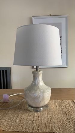 Beautiful Capiz lamp base with white shade