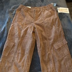 Corduroy Brown Cargo Style Pants
