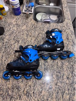 Adjustable Inline Roller Skates Size EU 39-42 / US Men 6.5-9 Blue
