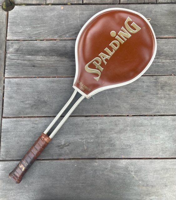 Vintage 1970s Spalding Tennis Racket Smasher 3 Made In USA 4 5/8 M with Head Cover