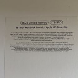 Mac Book Pro 16 Inch M3 Max 1 TB