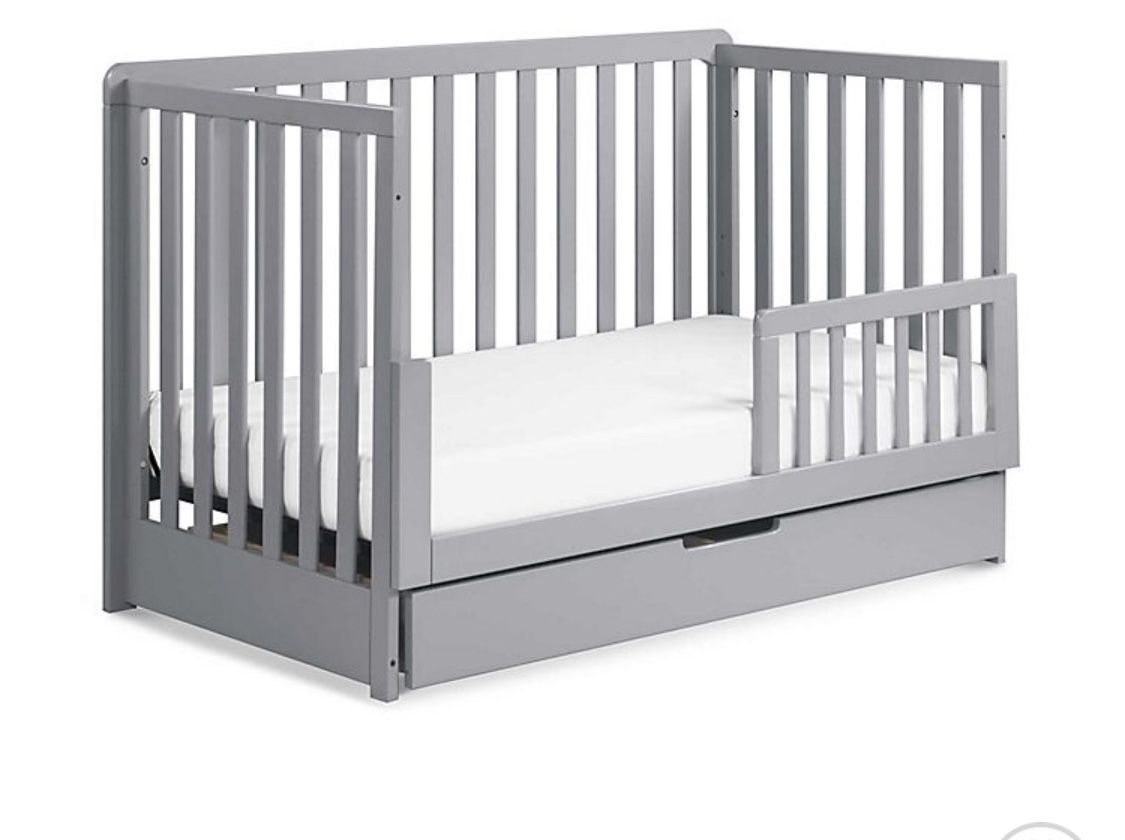 Gray Crib Convertable Toddler Bed 