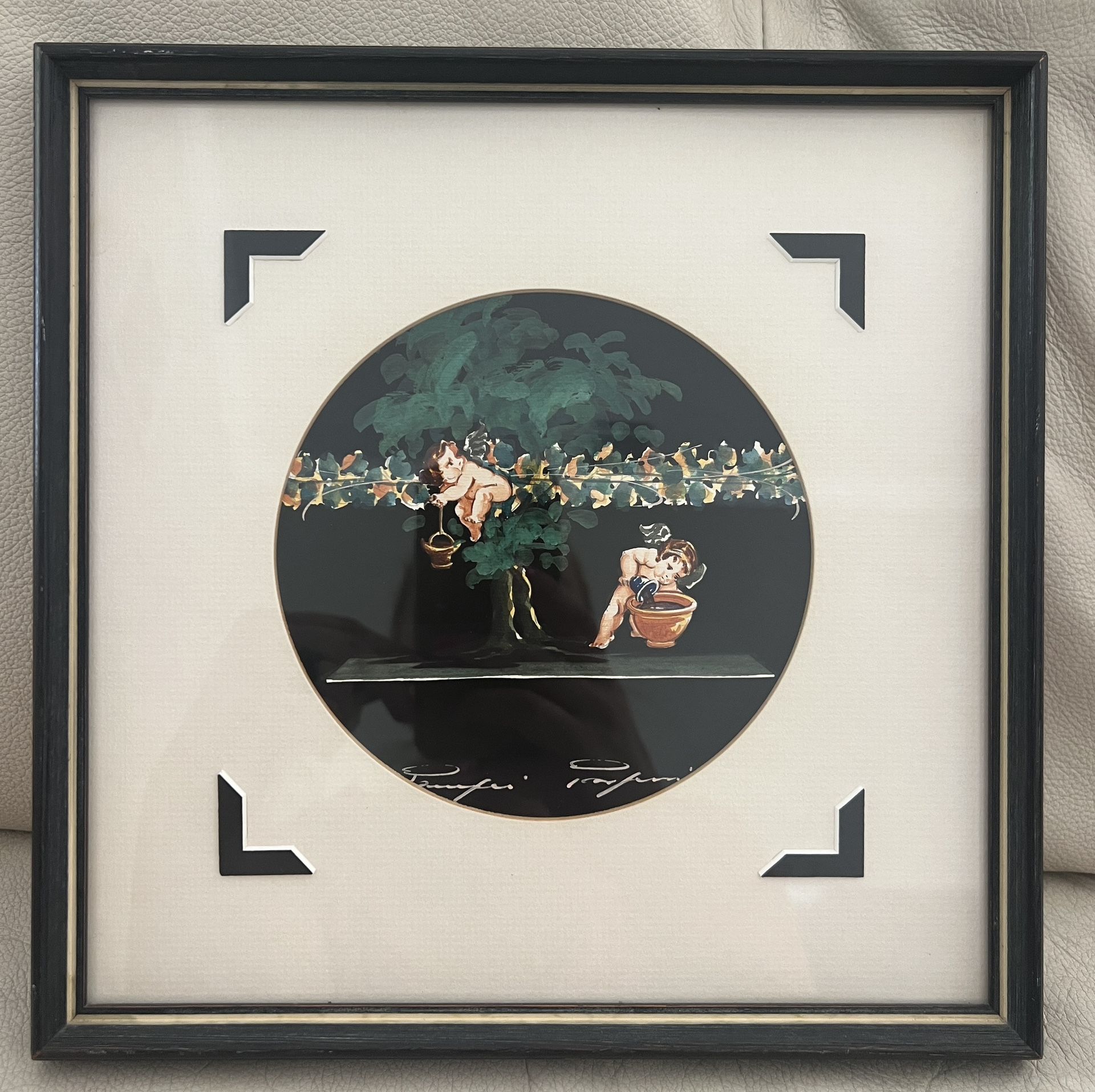 Original Vintage Watercolor Miniature