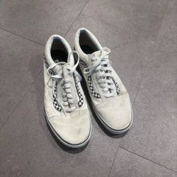 Vans Old Skool White Checkerboard Sneakers size 13