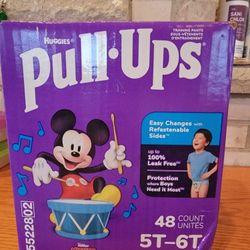 **NEW** Box Of Huggies Pull-Ups For Boys - Size 5T-6T - Count