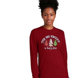 Blessed Girl Womens Long Sleeve T-Shirt Tis So Sweet, Cardinal LARGE 