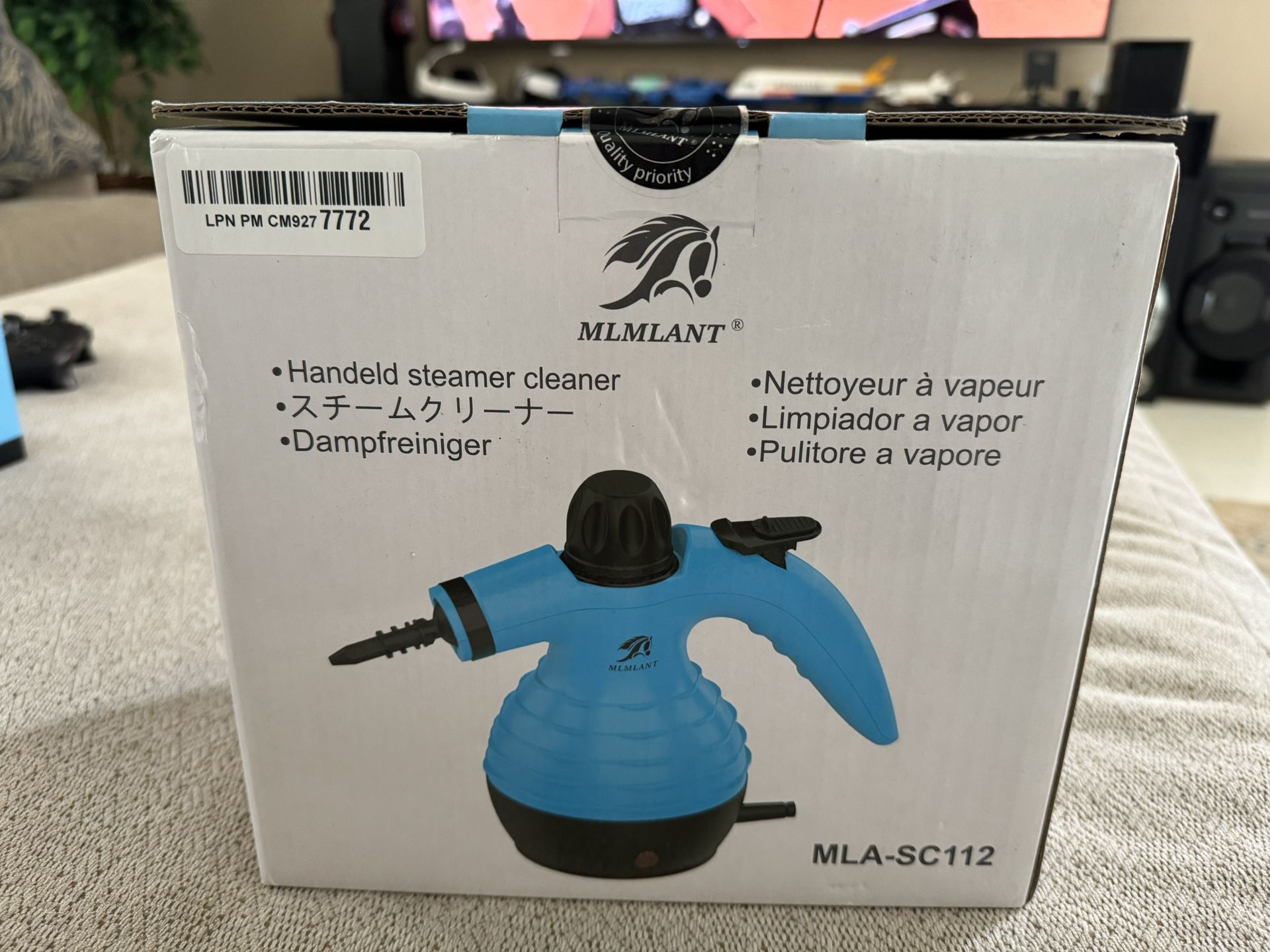 MLMLANT Handheld Steam Cleaner, Multipurpose Portable Upholstery Steamer with Safety Lock and 9 Accessory Kit for Carpet, Couch, Clothes, Mattress, Ca