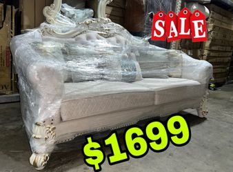Beautiful New Tufted Ivory Sofa In Antique Pearl Finish Only $1,699!!! Original Price $8,979!!!
