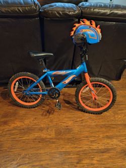 Kids Hot Wheels Bike And Helmet