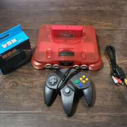 N64 Nintendo 64 Clear Red Console Region Free #2