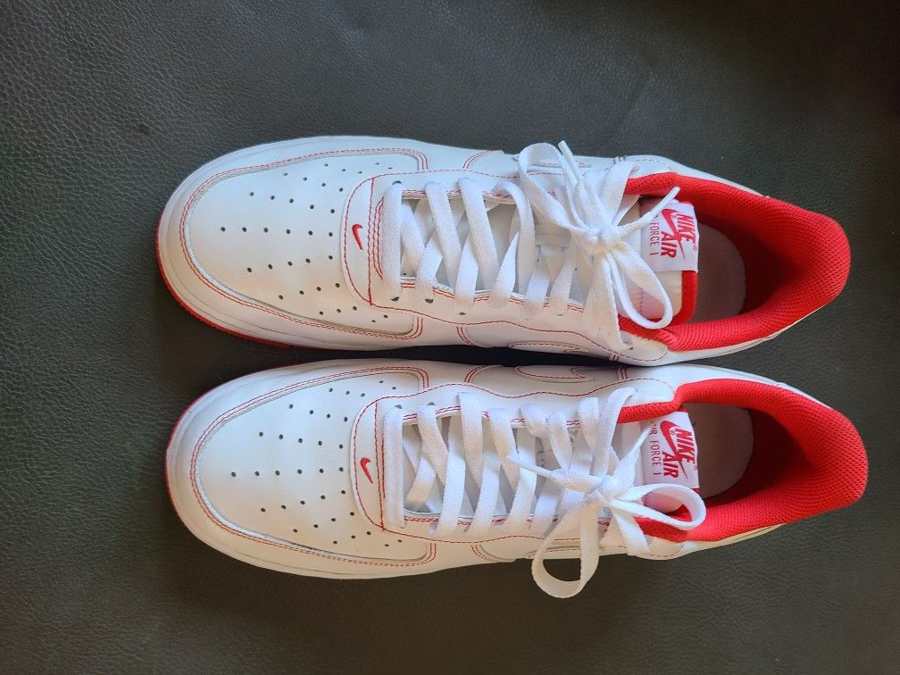 Nike Air Force 1 '07 Low White/ University Red Men's Size 13