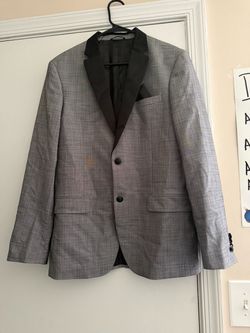 Gray Tuxedo Blazer with Black Lapels