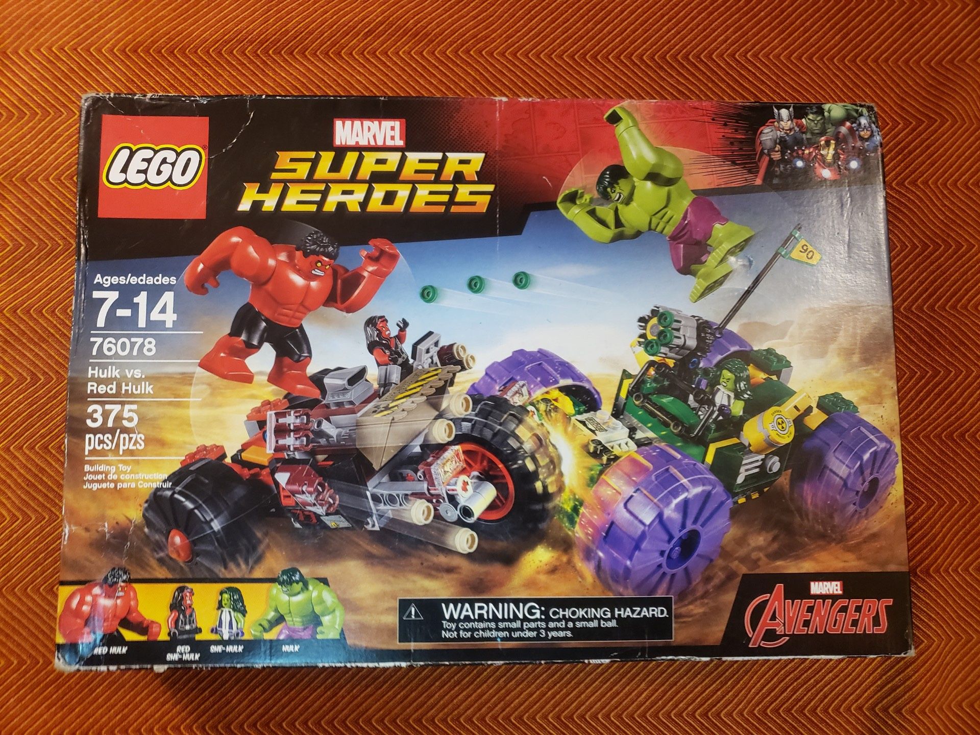 New in box. Box is a little rough.  Lego Super Heroes Hulk Vs Red Hulk 76078  375 pieces