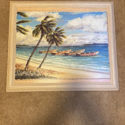 Vintage Beach Painting
