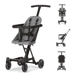 Dream On Me Lightweight And Compact Coast Rider Stroller With One Hand Easy Fold, Adjustable Handles And Soft Ride Wheels, Grey

