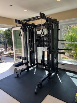 2in1 Pro Series - All in One Home Commercial Gym - Dual Cable Machine - Squat Rack - Bench Press - (Weights Fitness Exercise) 