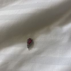 Ruby Necklace Pendant With Diamond Halo