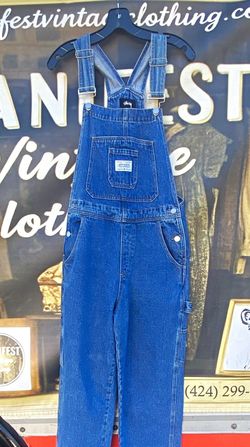Vtg Stüssy Blue Denim Medium Wash Carpenter Overalls w/ Pockets Womens Size 6