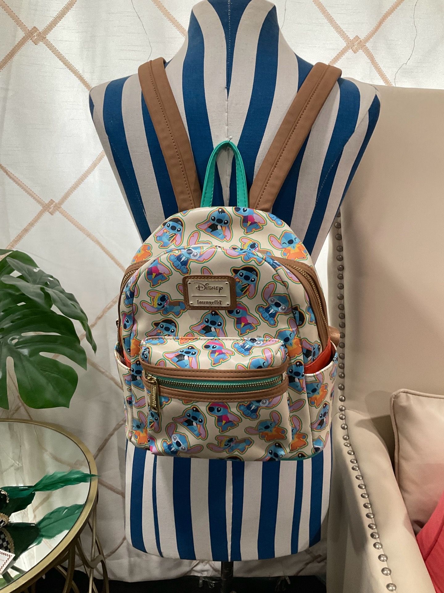 LOUNGEFLY DISNEY LILO‎ & STITCH DECADE OUTFITS MINI BACKPACK Lilo & Stitch Holiday Mini Backpack By Loungefly  main image 3