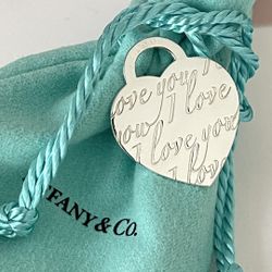 Tiffany & Co. I Love You in Sterling Silver Charm Large NEW $350