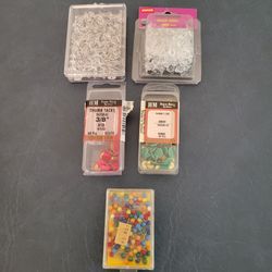 Push Pins, Thumb Tacks, Map Pins - Lot of 4 Boxes