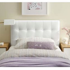 Twin Leather white headboard