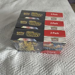pokemon cards surging sparks 2 pack(lot of 3)