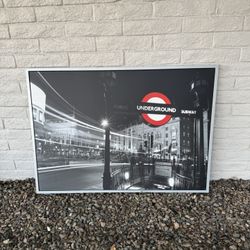 IKEA Framed London Underground Wall Art / Black & White Print