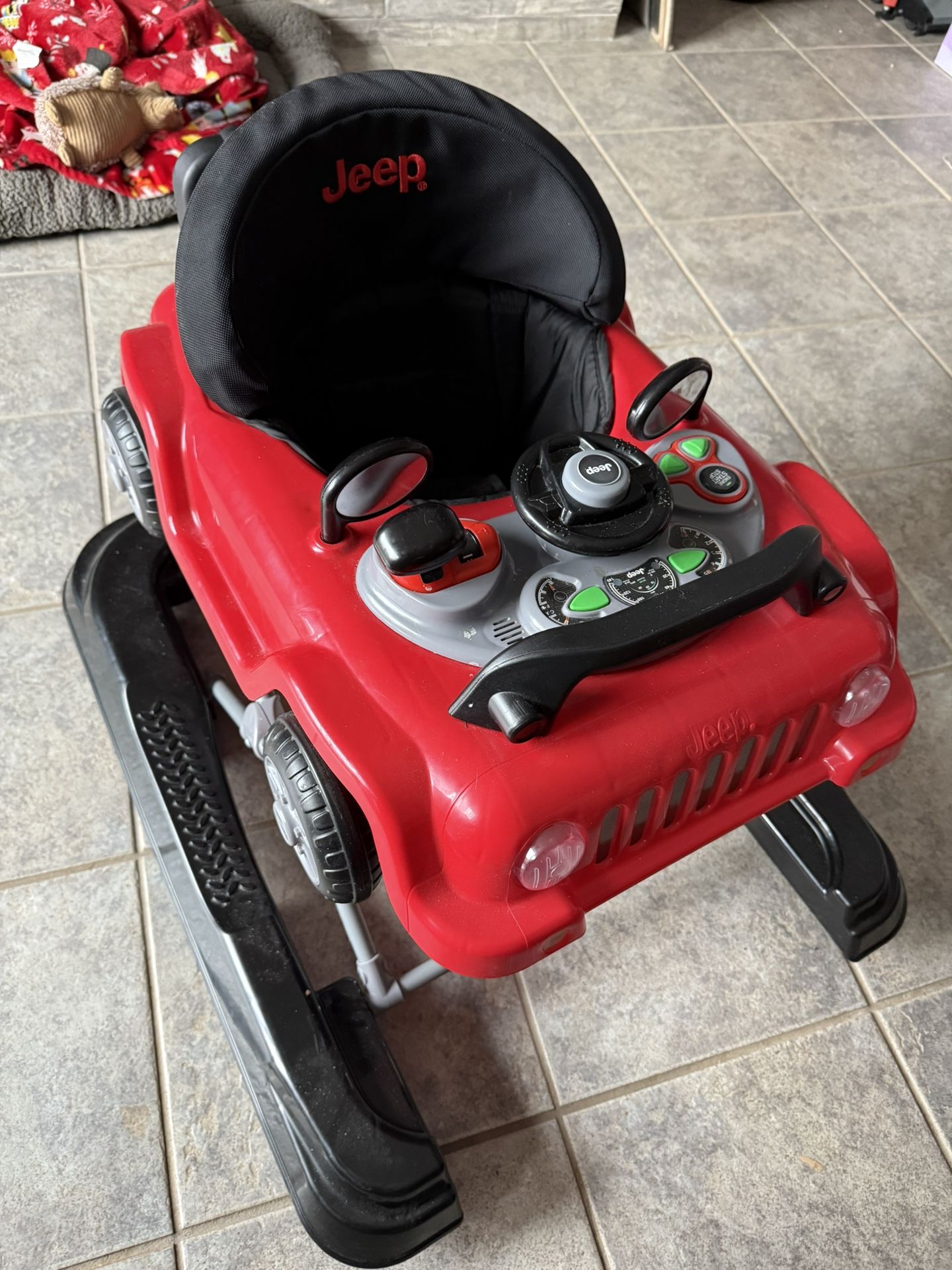 Jeep Baby Walker Seat Collapsible  Red Nice FREE 