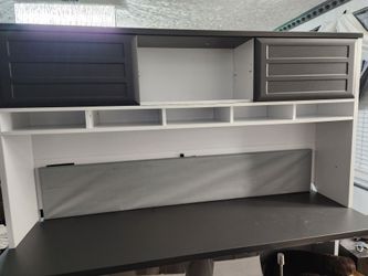 66 inch wide black and white desk