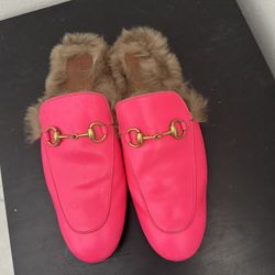 Hot Pink Slippers Gucci