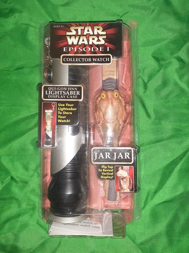 Star Wars Episode 1 Jar Jar Binks Collector Watch W/ Lightsaber