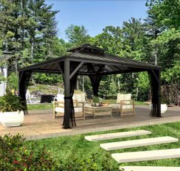 12 ft. W x 12 ft. D Metal Hardtop Gazebo