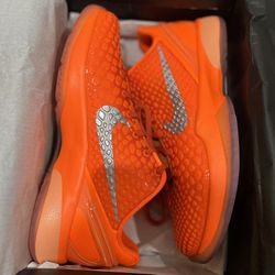 New Nike Kobe VI 6 Protro GS 6.5y Orange WNBA New In Box 