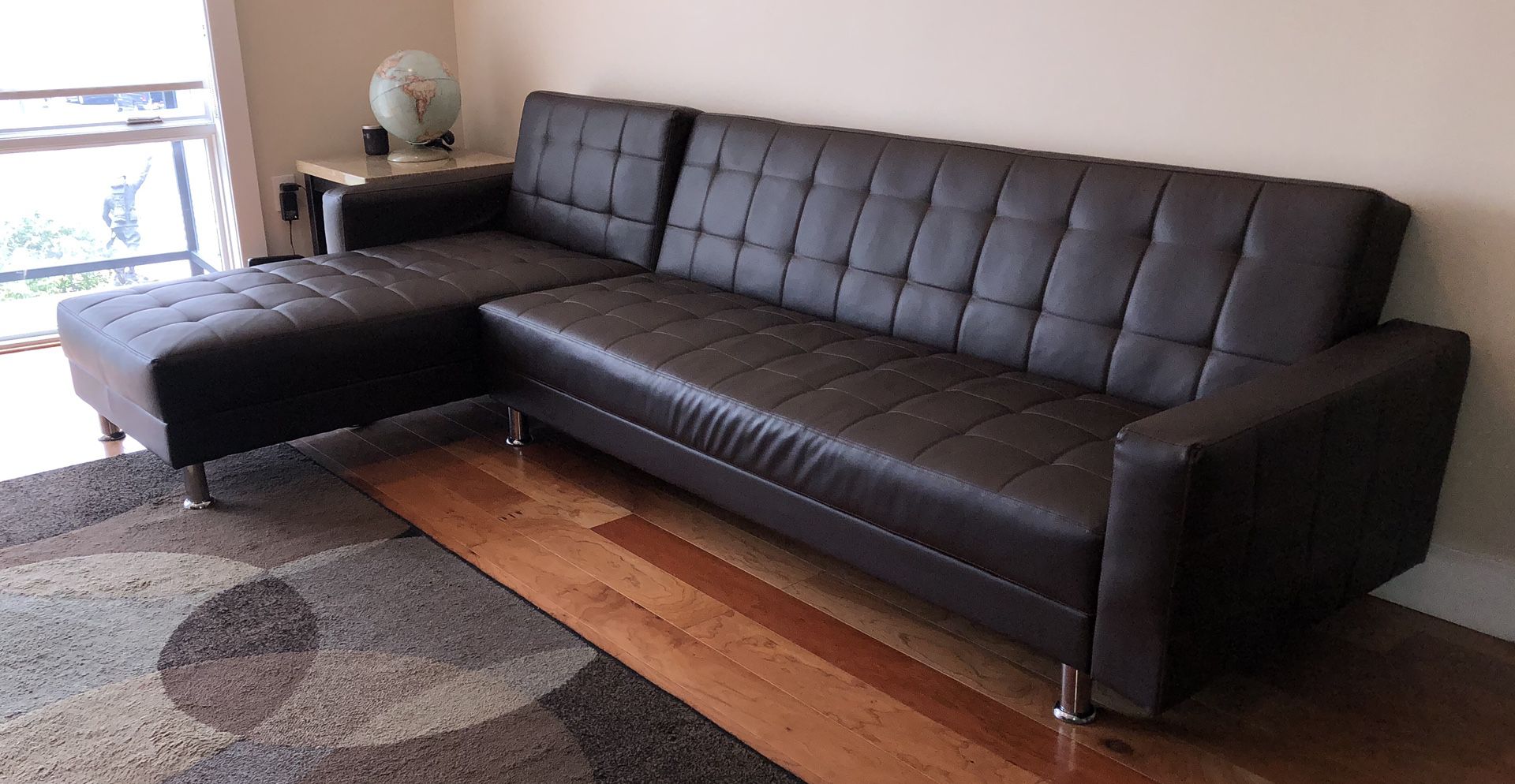 Leather Sleeper Sectional Couch - 2018