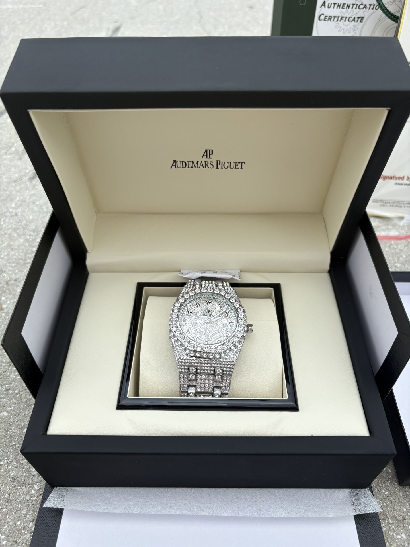 All silver ap royal oak buss down watch