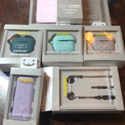 cases (iphone, airpods gen 3) charger, earbuds, power bank