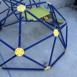 Claiming Dome With Slide Outdoor Costzon Climbing Dome with Slide for Kids, 8FT Kids Jungle Gym Monkey Bar Climbing Toys for Outdoor, 2 in 1 Indoor Ge